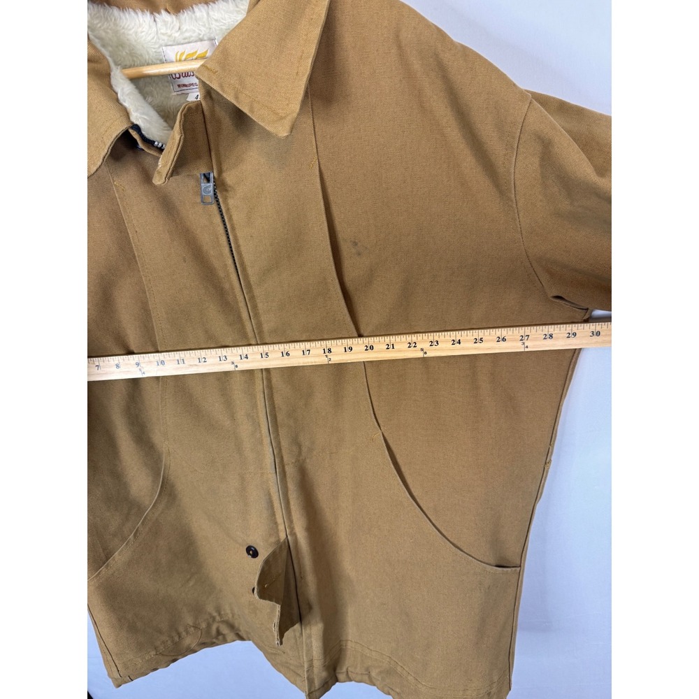 Vintage Brush Fire Canvas Work Jacket Sherpa Lined Duck‎ Chore Coat Brown Men 48 - Picture 10 of 13